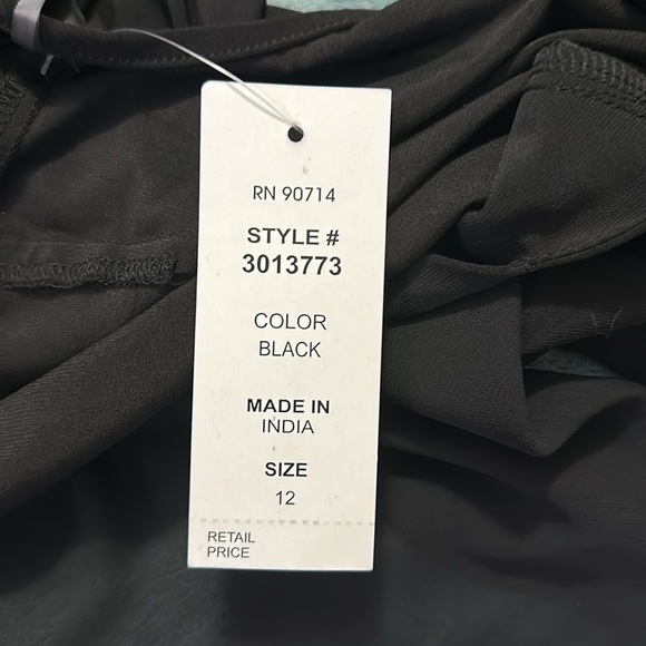 MSK black cold shoulder stretchy lined midi dress size 12 New - Picture 5 of 9